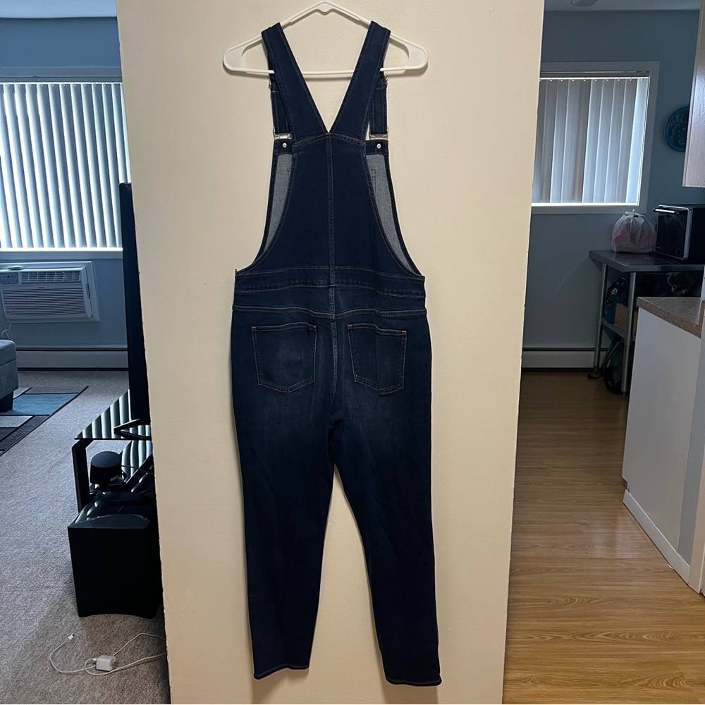 J Crew Factory Skinny Jean Overalls Woman's Size Large New - Picture 3 of 12